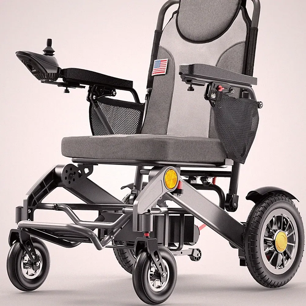30 Mile Range Foldable Electric Wheelchairs for Adults & Seniors, Gray