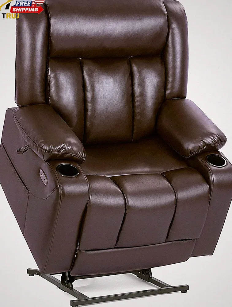 Dual Motor Oversized Power Lift Recliner Chair for Elderly 400Lbs Heavy Duty Lea