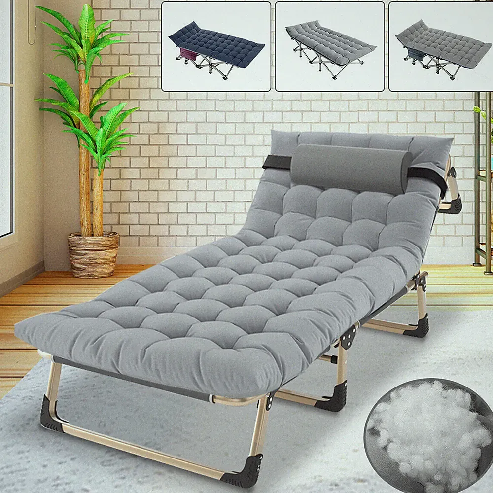 MOPHOTO Adjustable 4-Position Adults Reclining Folding Chaise with Pillow Mat
