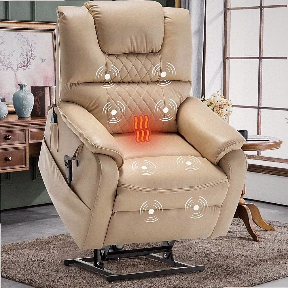 Oversized Power Lift Recliner Chair for Elderly, Large Lay Flat Dual Motor Singl