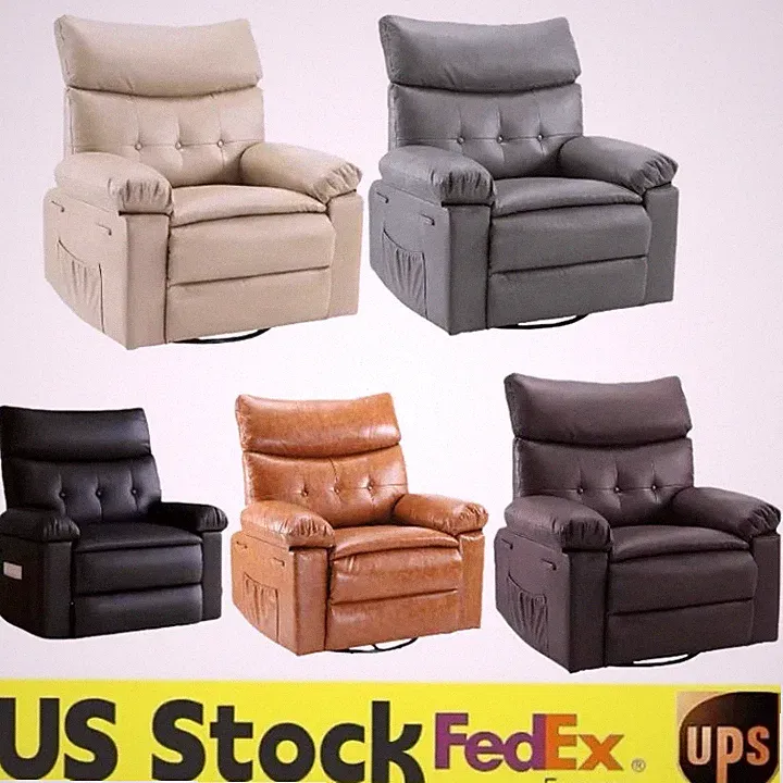 Oversized Swivel Recliner Chair for Adults 400LB Manual Recliner W/Plush Cushion