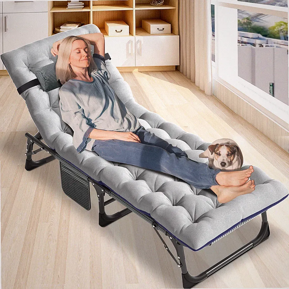 Slsy 4 Position Portable Lounge Chair for Beach Lawn Camping Pool Sun Tanning