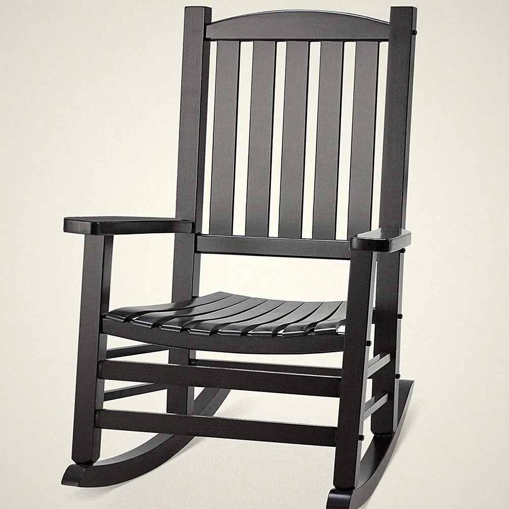Wooden Outdoor Rocking Chair, Oversized Patio Rocking Chair w/400lbs & High B...